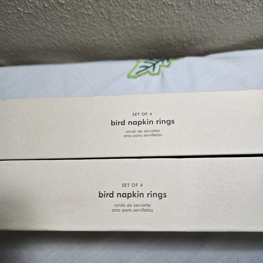 West Elm Set Of Eight Bird Metal Napkins Rings